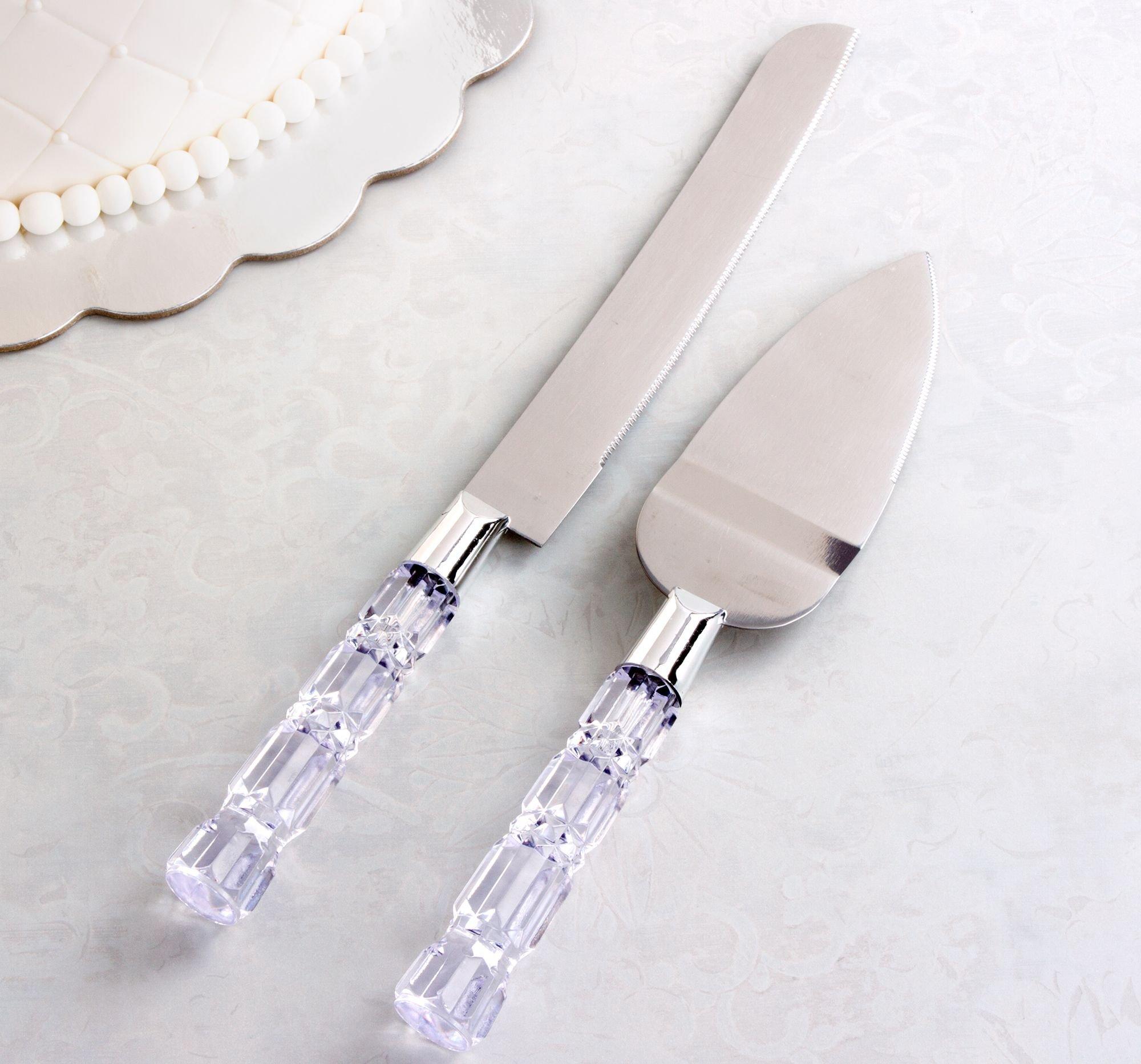 Crystal Wedding Cake Knife & Server Set